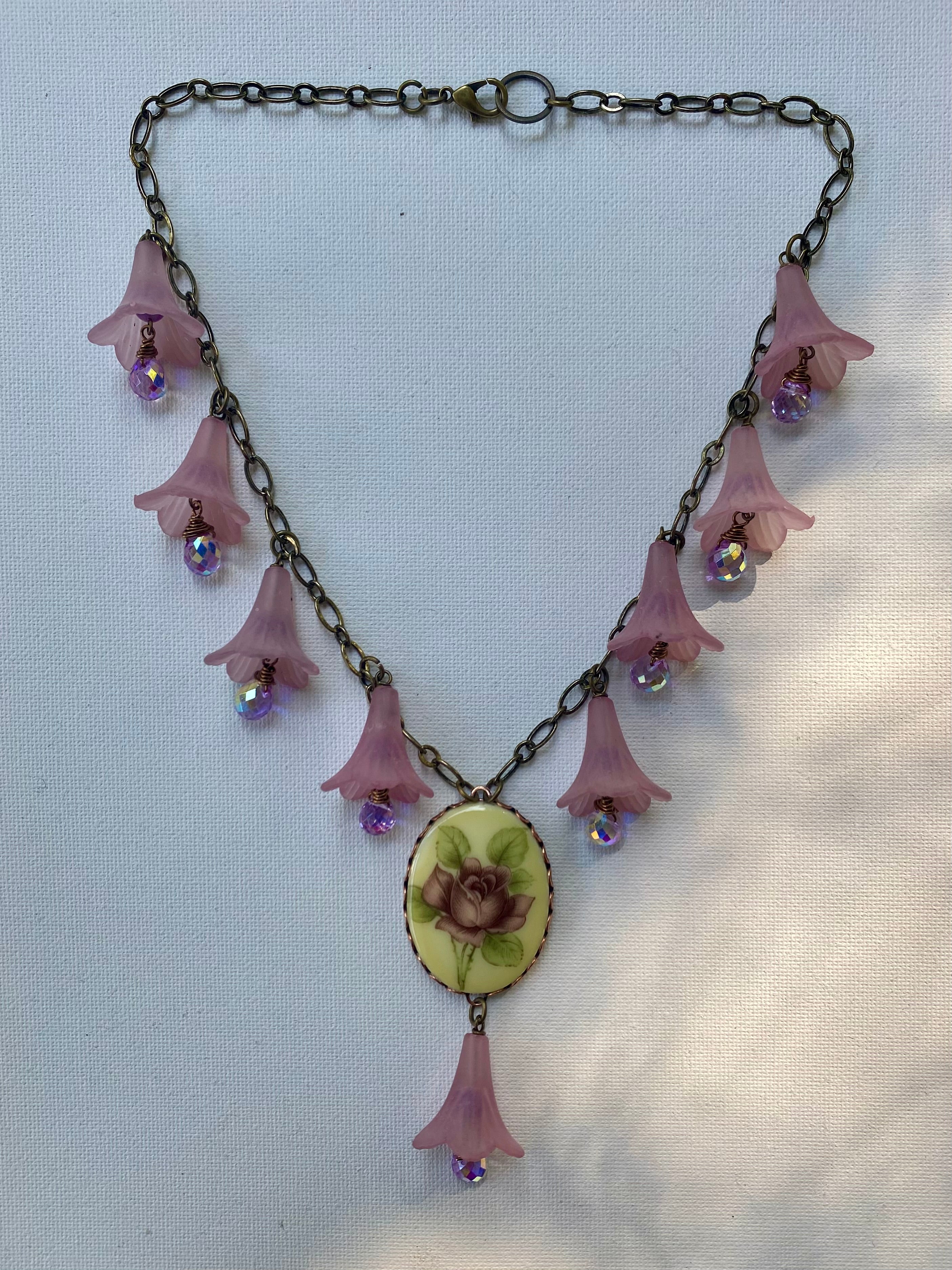 Warm Lilac Flower Necklace